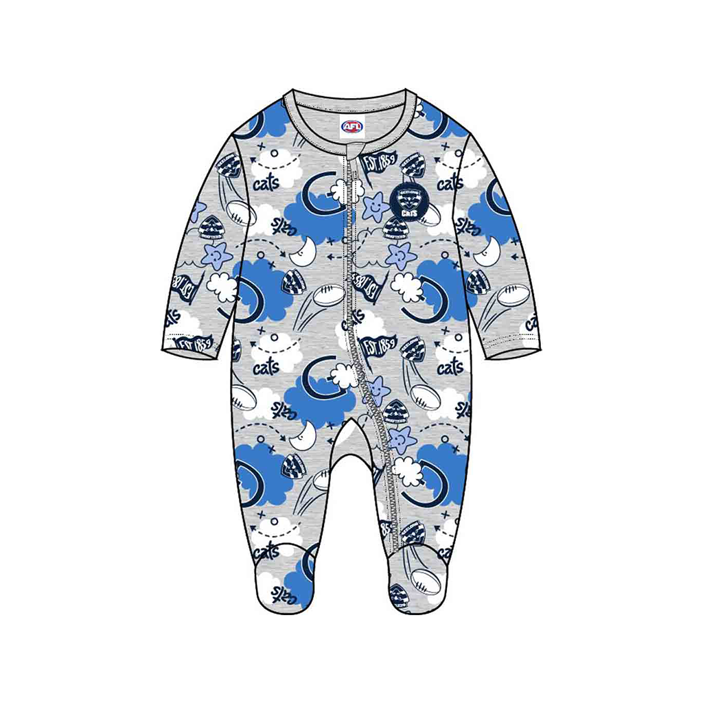 Geelong Cats Baby Cloud Romper - Soft Cotton Onesie for Newborns & Infants - Perfect for Playtime, Outings & Family Photos