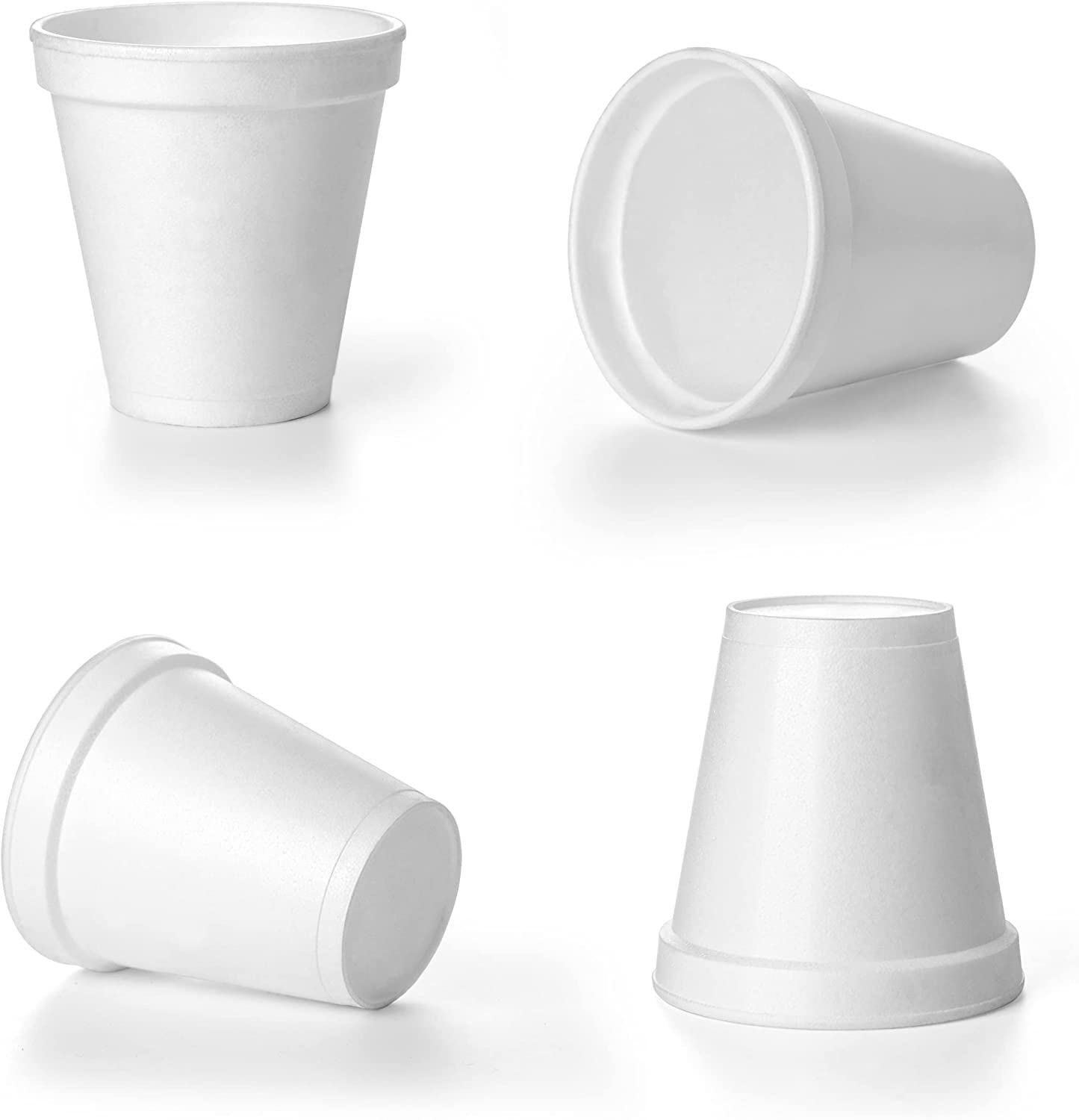 50-Pack 8oz Disposable White Foam Cups - Hot & Cold Drink Containers for Coffee, Tea, Soda, and Parties - Bulk Concession Essentials for Restaurants, Cafes, and Events