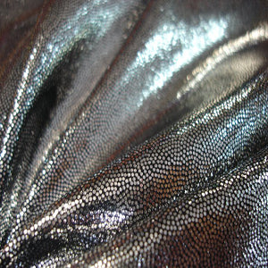 Fog Metallic Finish Spandex Fabric - Gunmetal Color Stretchy Material for Dancewear, Yoga Pants & Costume Design