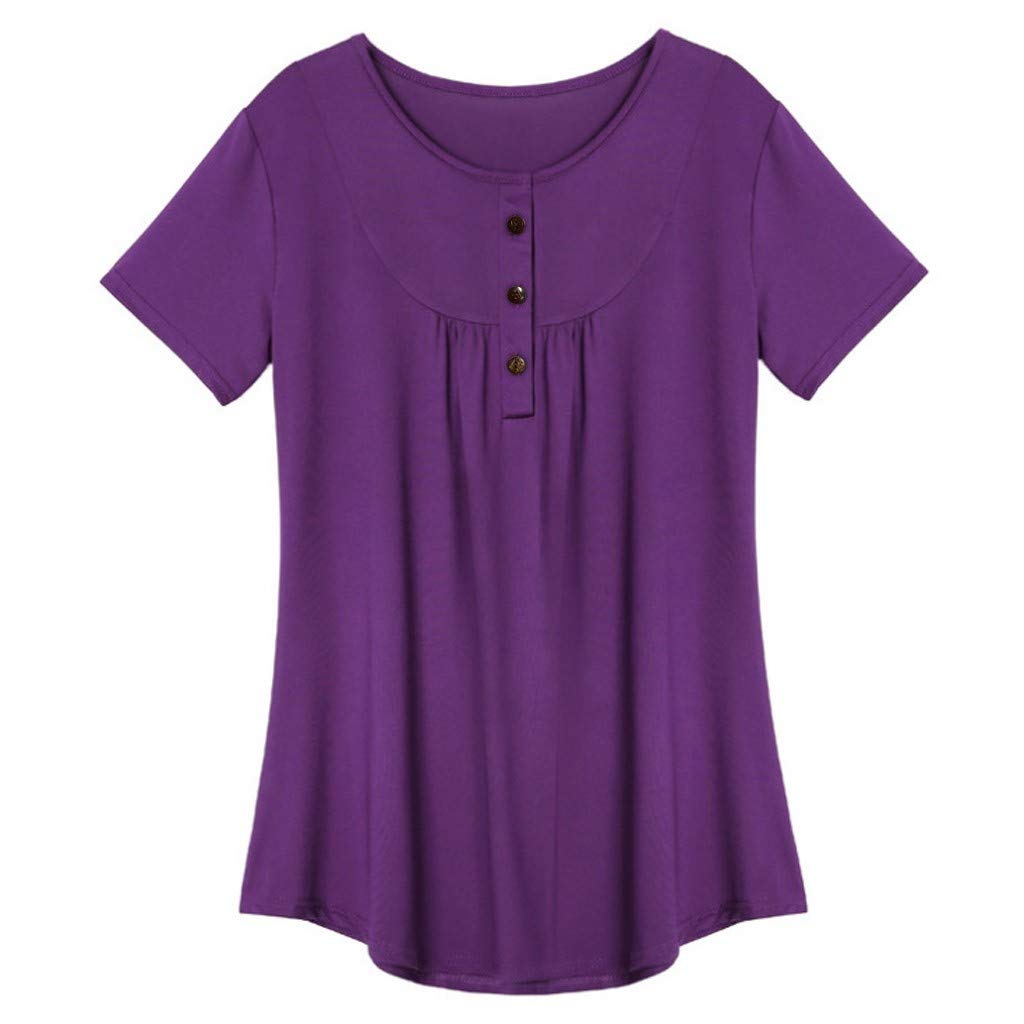 Women's Casual Short Sleeve Blouse - Summer Loose Fit Tunic Top in Plus Size (S-XXL) | Perfect for Office Wear, Weekend Outings & Beach Cover-ups