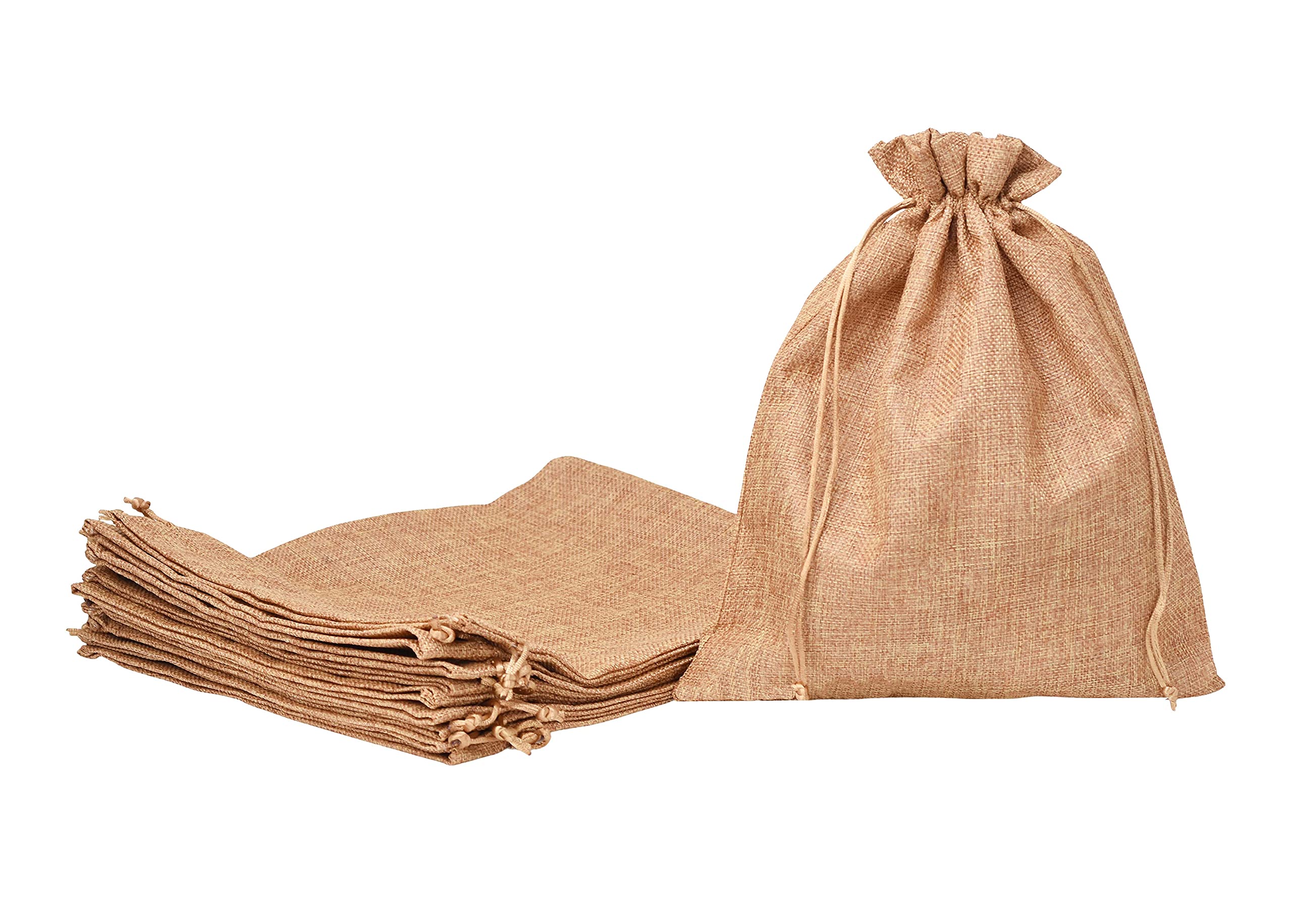 10X12 Inches Mandala Crafts Burlap Drawstring Bags - Bulk Set of 10 Rustic Linen Pouches for Wedding Favors, Party Gifts, Coffee & Candy Packaging - Perfect for DIY Crafts, Bridal Showers, and Rustic Decor