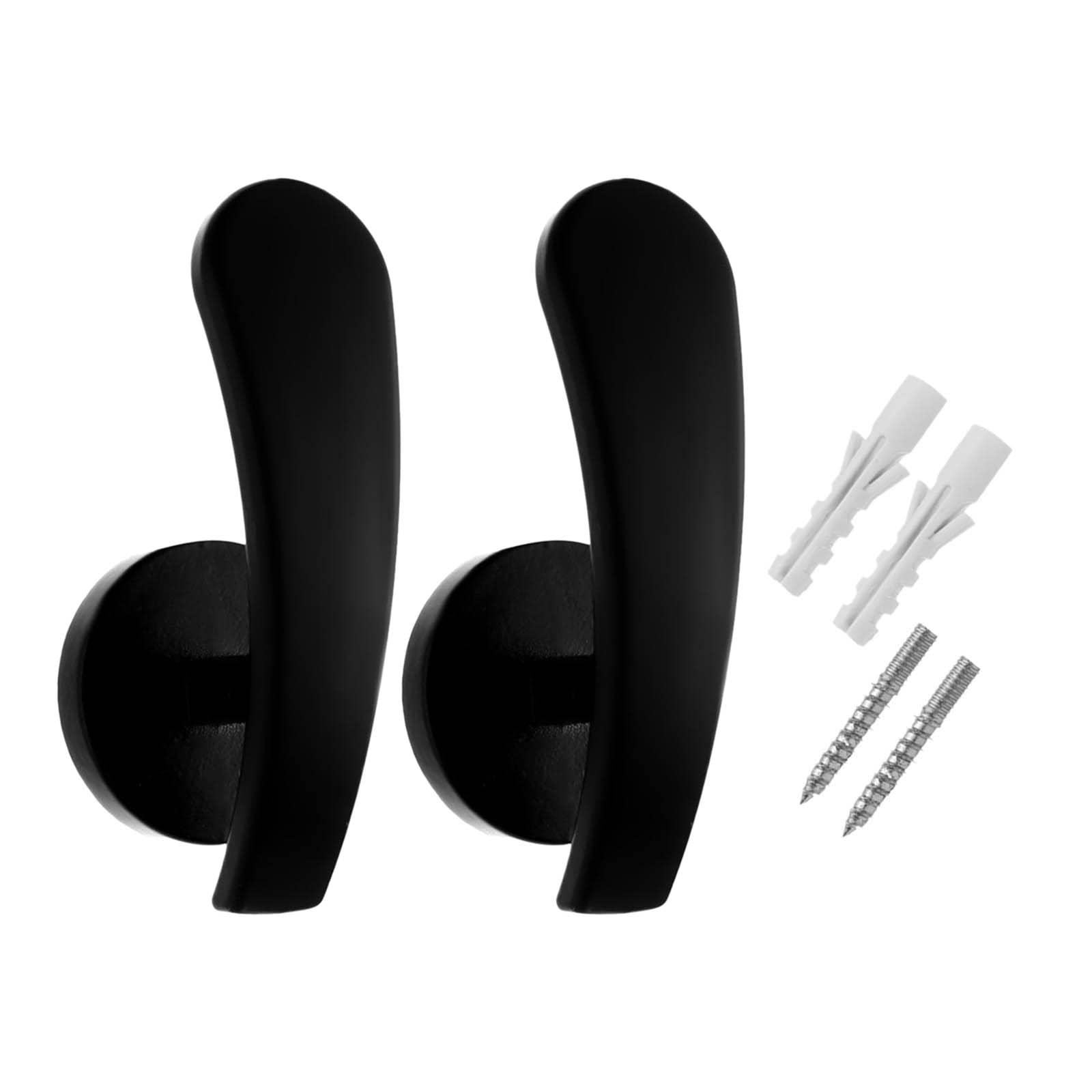 Bothyi Heavy Duty Metal Curtain Holdbacks - 2 Pack Wall Mounted Drapery Tie Backs with Screws, Decorative Window Curtain Hook Accessories in Black - Perfect for Living Room, Bedroom & Home Decor