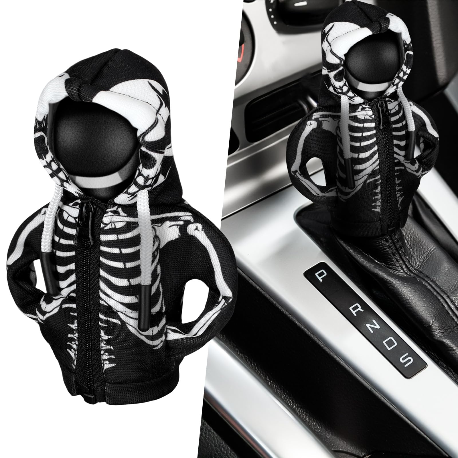 Funny Universal Car Gear Shift Hoodie Cover - Mini Shift Knob Decoration for Automotive Interior Accessories (Christmas/Halloween Gift) - Perfect for Car Enthusiasts & Prank Gifts