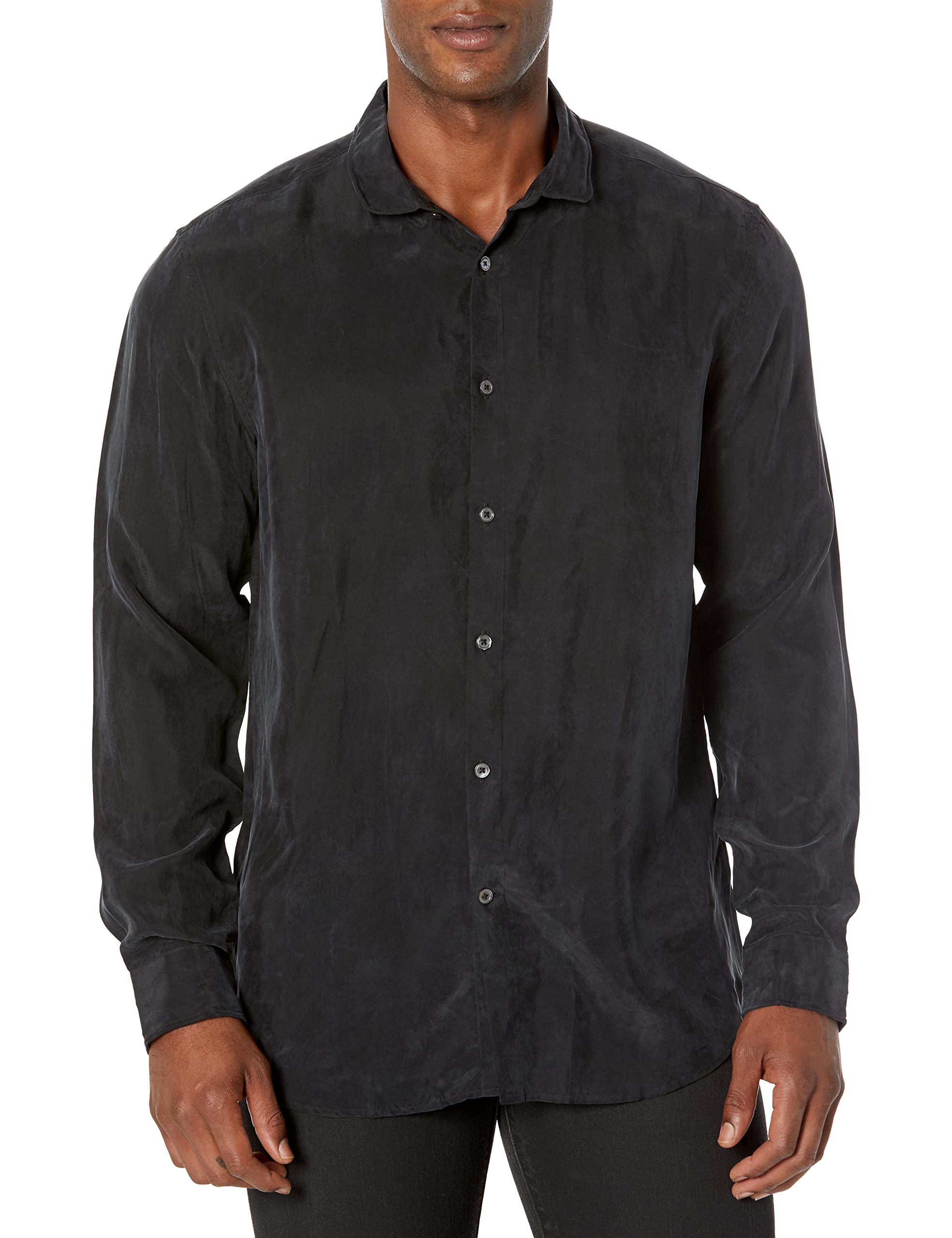 John Varvatos Men's Slim Fit Button-Down Shirt with Wire Inserted Stand Collar - Stylish Office & Casual Wear for Professionals