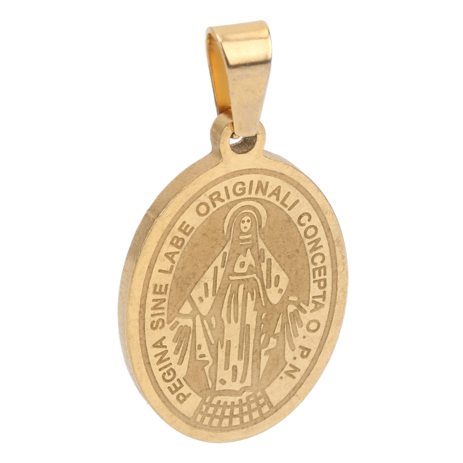 Golden Catholic Medal Carving - Durable Metal Jesus Pendant for Women - Religious Jewelry Accessories for DIY & Gift Giving - Perfect for Church, Prayer & Everyday Wear