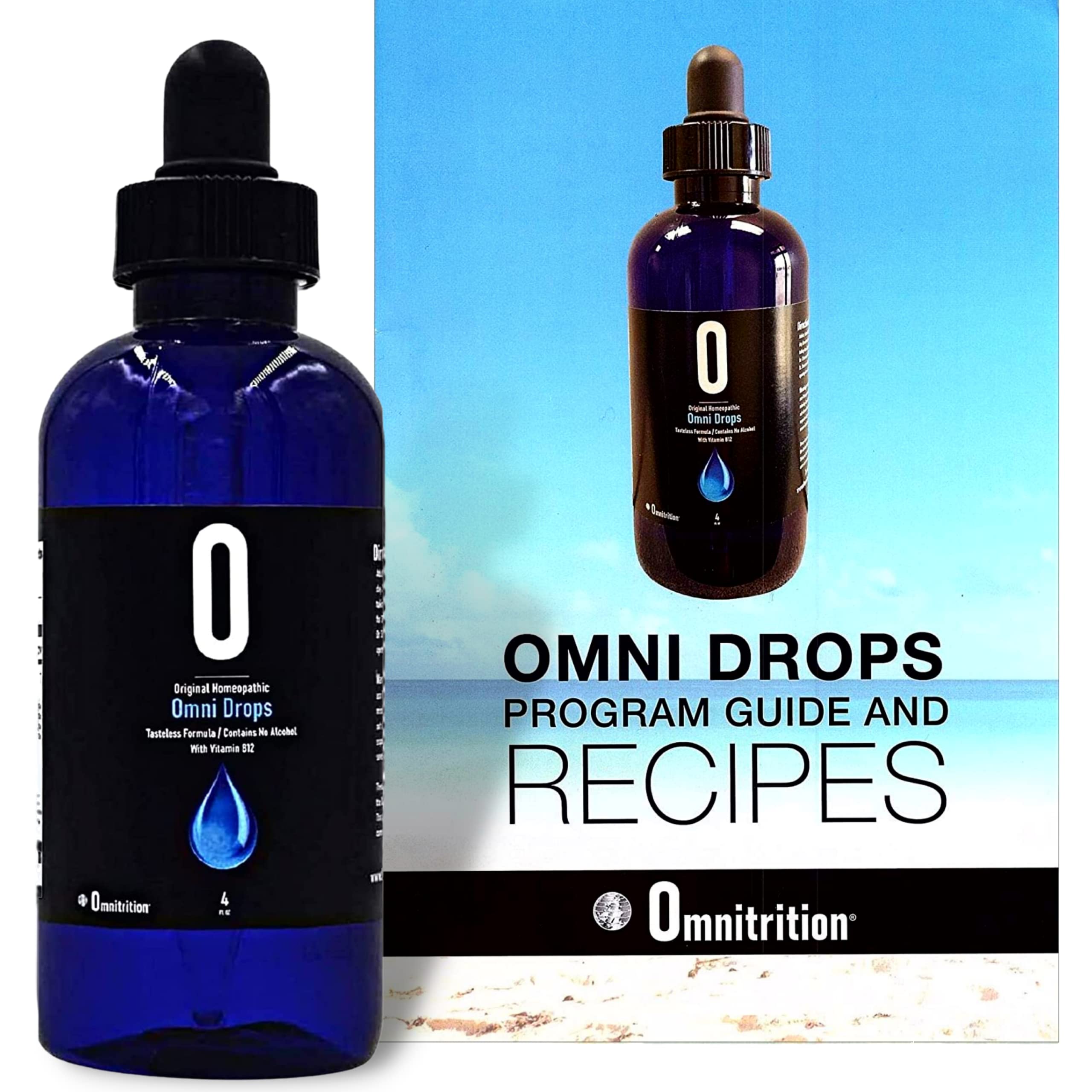 Omnitrition Original Homeopathic Omni Drops with Vitamin B12 - 4 oz Bottle & Program Guide | Natural Energy Booster for Daily Wellness & Immune Support | Perfect for Busy Professionals & Active Lifestyles