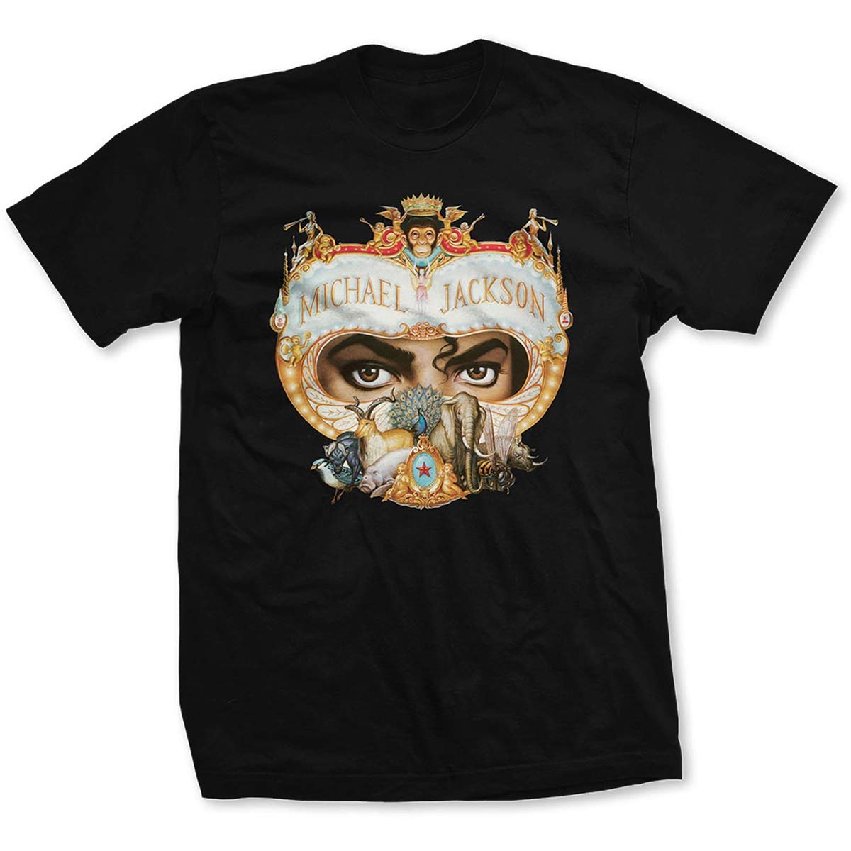 Official Michael Jackson Dangerous Logo T-Shirt for Men - Black Cotton Tee with Classic Album Art - Perfect for Concerts, Halloween & MJ Fan Gifts