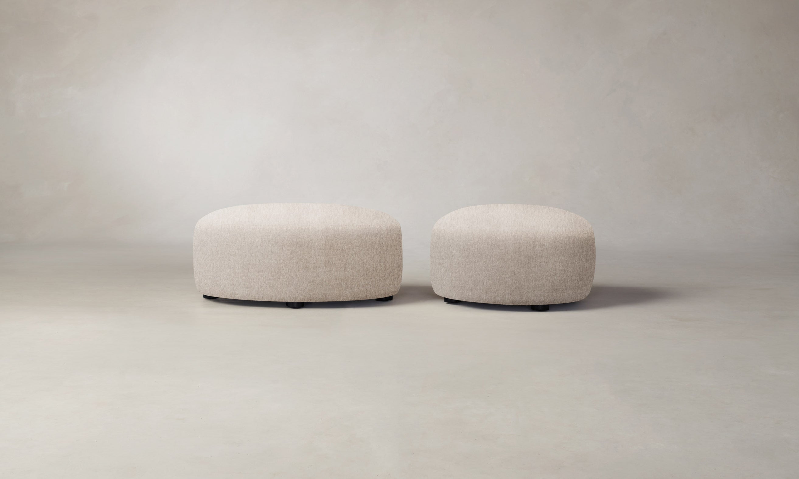 Luxury Chelsea Ottoman with Deep Pile Mohair in Limestone - Perfect for Living Room, Bedroom & Home Office Seating