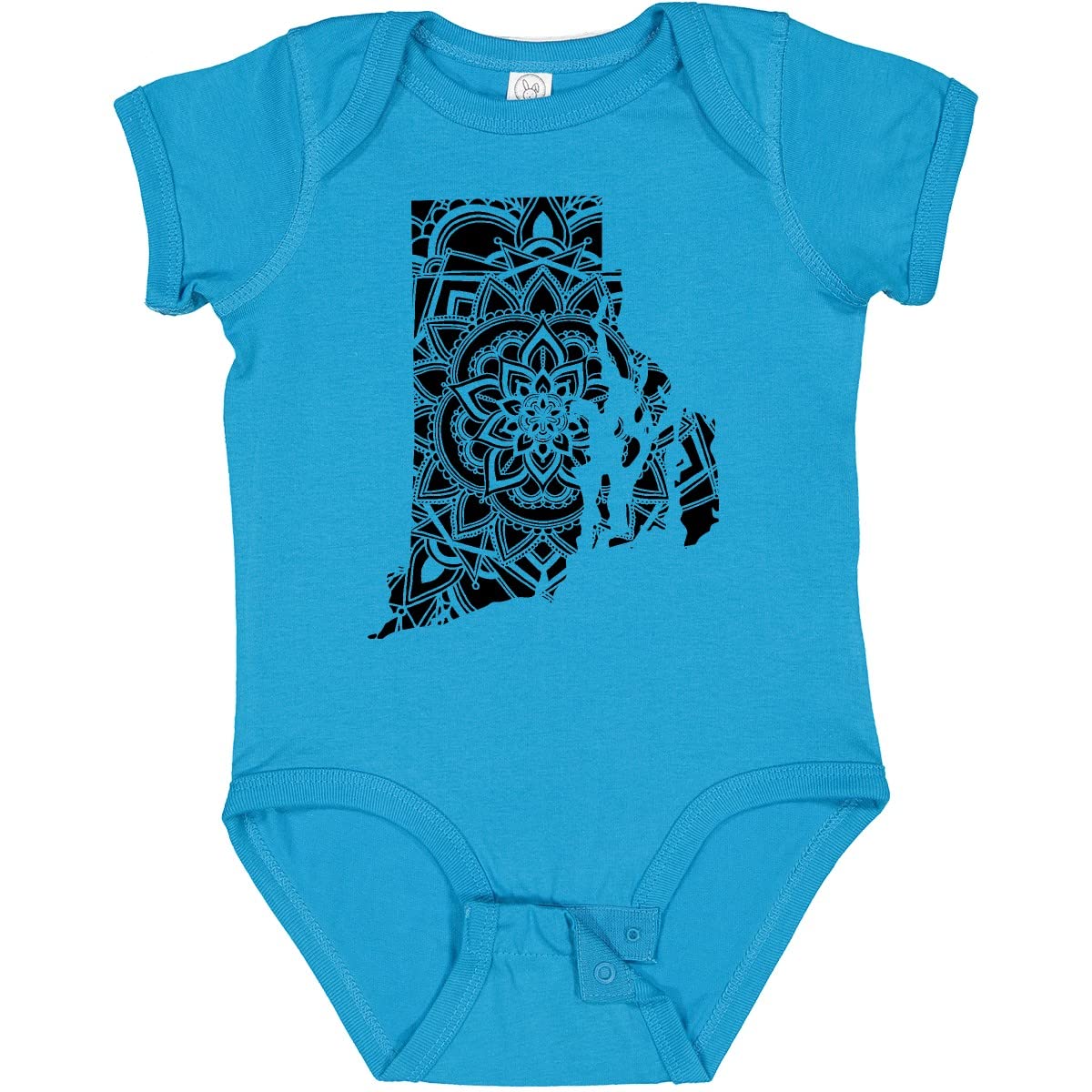 Inktastic Rhode Island Silhouette Mandala Baby Bodysuit - Soft Cotton Onesie for Newborns & Infants - Perfect for Family Outings, Photo Shoots & Everyday Wear