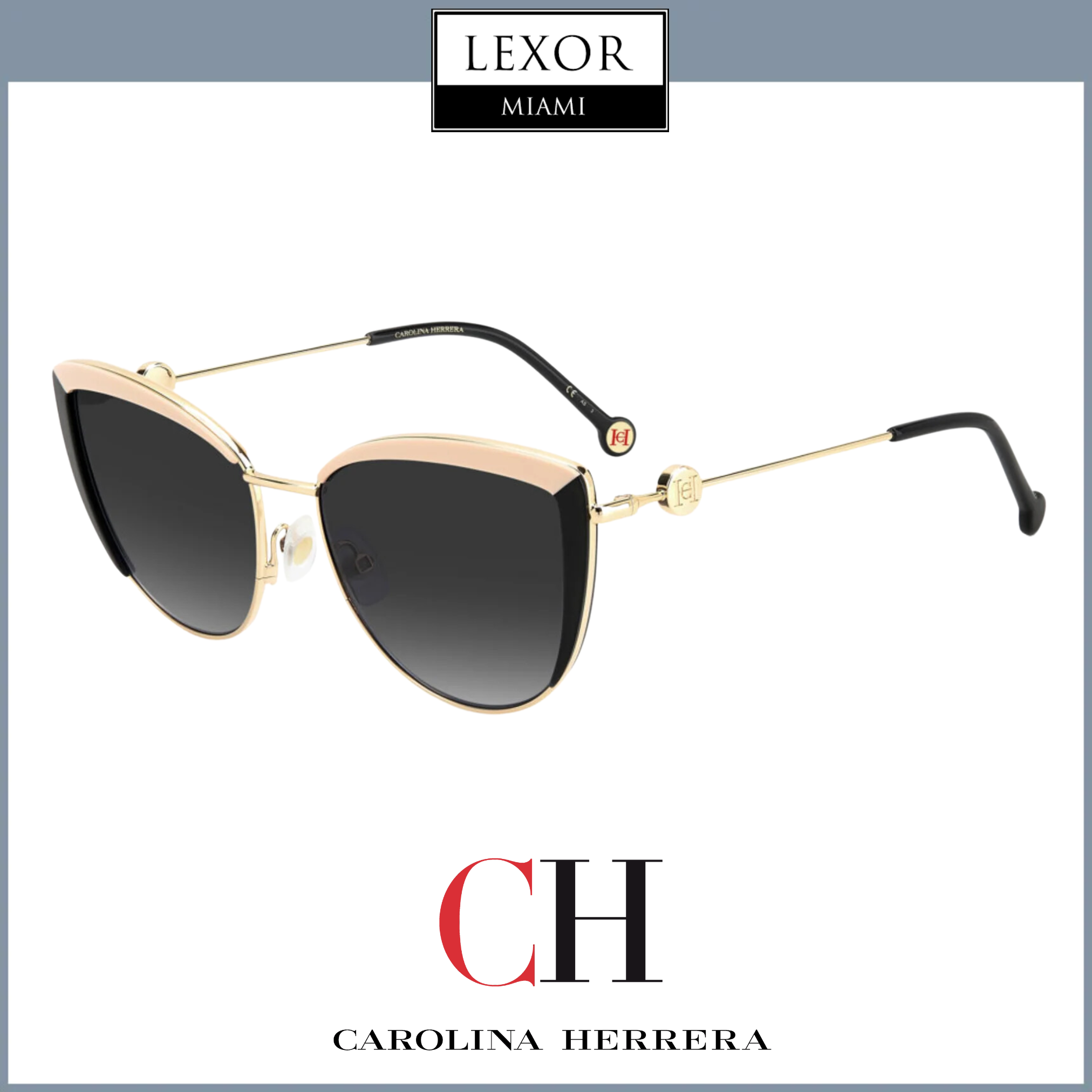 Carolina Herrera HER 0112/S 0KDX 9O 58/17 145 Women's Designer Sunglasses - UV Protection, Fashion Eyewear for Women, Perfect for Beach, Driving & Outdoor Activities