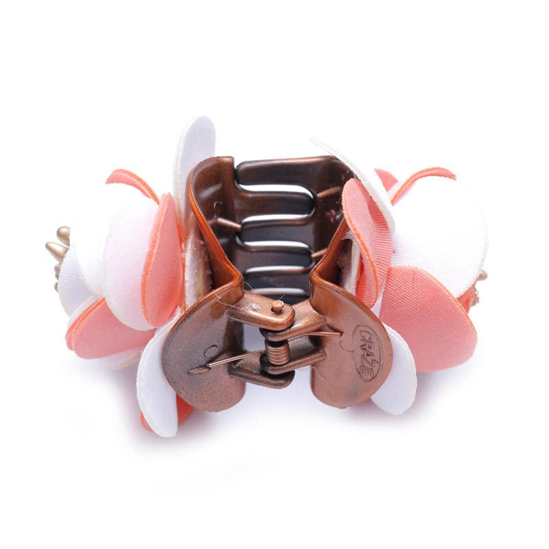 NAVMAV Hair Claw Clip with Floral Beads for Women - Hair Styling Accessory for Daily Use