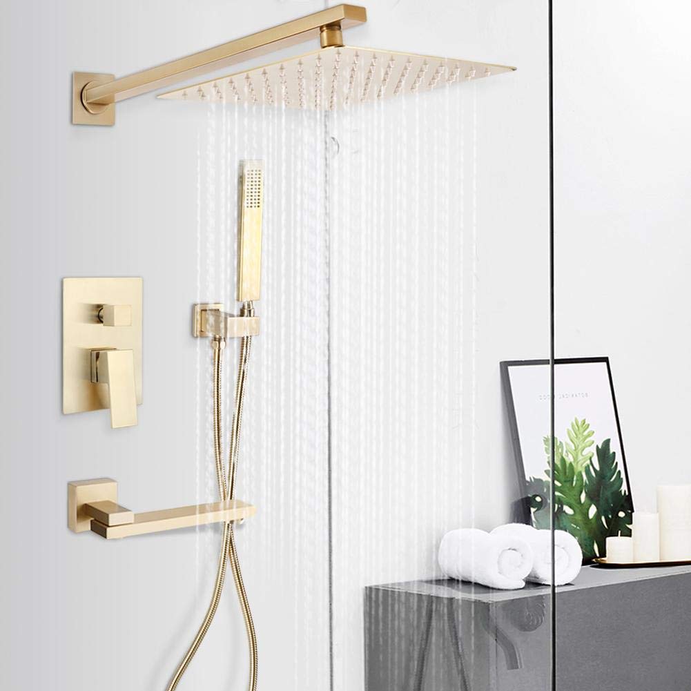 **Atyhao 3-Function Shower System with Rain Shower Head, Hand Shower, and Concealed Faucet - G1/2in Top Sprayer for Luxurious Bathroom Upgrade (Perfect for Modern Homes & Spa-Like Experience)**
