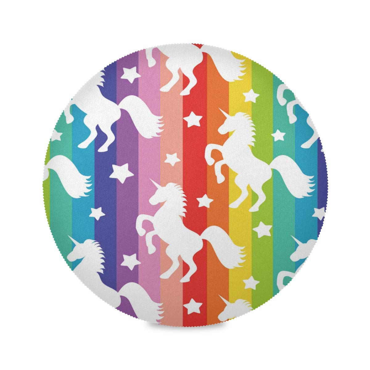 Non-Slip Unicorn Round Placemats Set of 4 - Heat Resistant & Washable Table Mats for Kitchen Dining - Perfect for Kids Birthday Parties & Fantasy Themed Decor