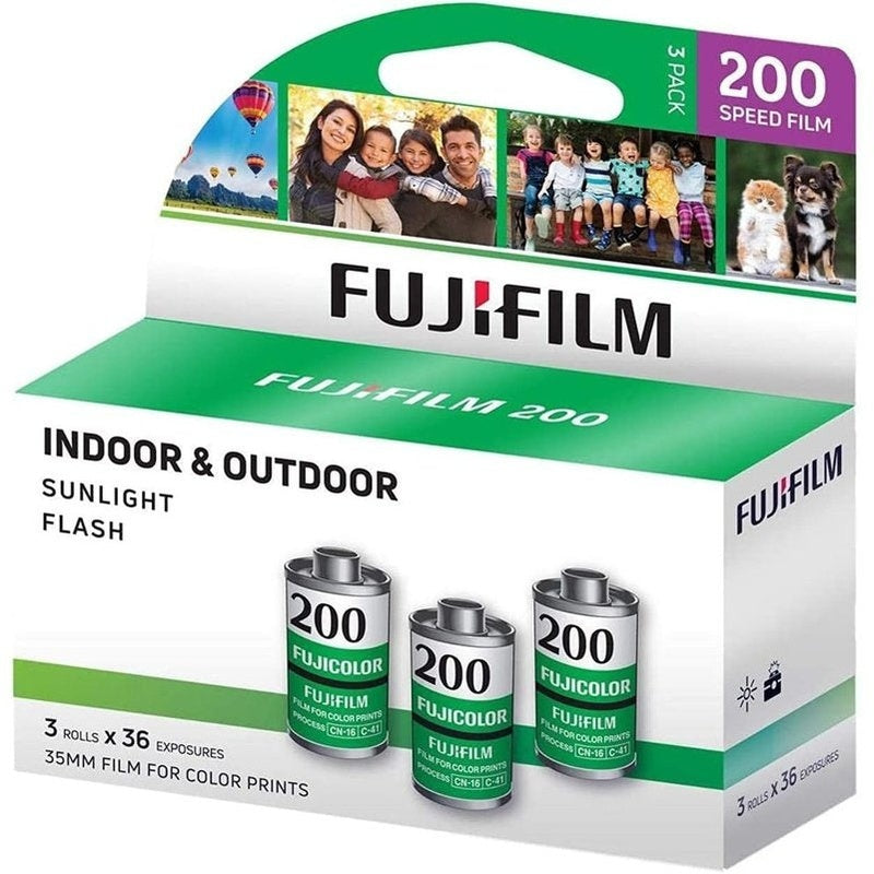 Fujifilm Fujicolor 200 35mm Color Negative Film - 36 Exposures, 3 Pack - Perfect for Travel Photography, Street Shots & Everyday Memories
