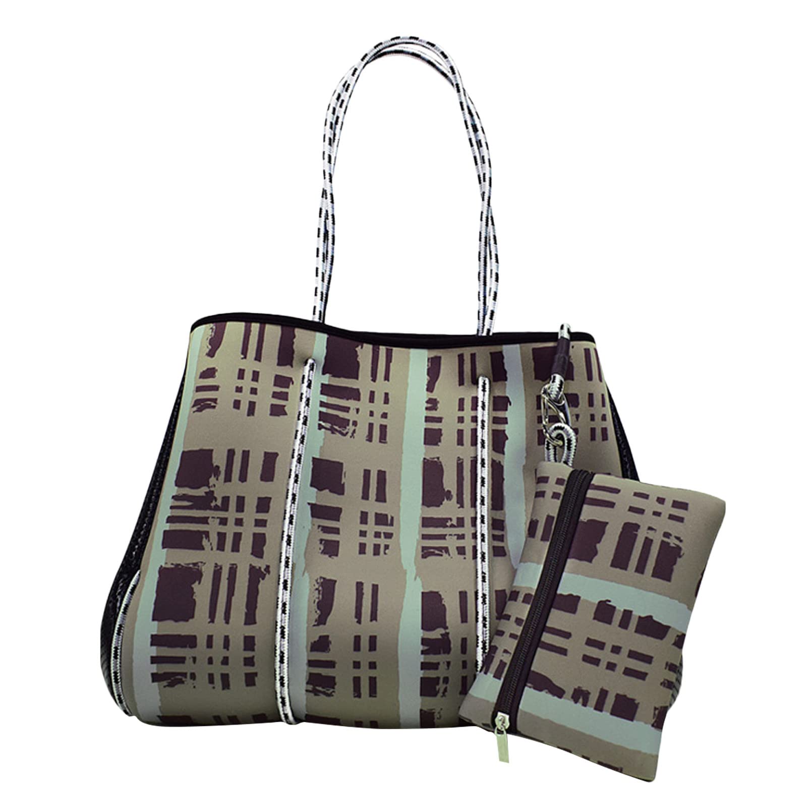 **Waterproof Neoprene Tote Bag for Women - Lightweight Large Capacity Beach Bag, Work & Travel Tote - Perfect for Gym, Shopping, and Outdoor Activities**