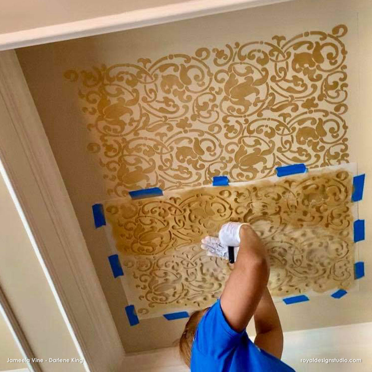 Jameela Vine Moroccan Wall Stencil - DIY Home Decor, Arabic Pattern Template for Painting, Wall Art, and Furniture Upcycling | Perfect for Living Room, Bedroom, and Boho Style Interiors