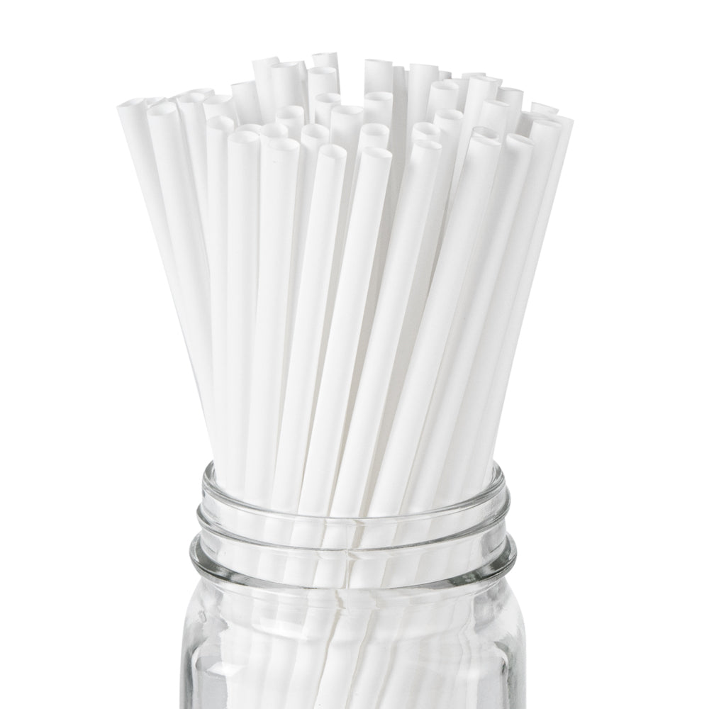 Eco-Friendly Compostable PLA/PBAT Plastic Straws - 8 1/4 Inch, 100 Count Box - Biodegradable Drinking Straws for Parties, Restaurants & Home Use