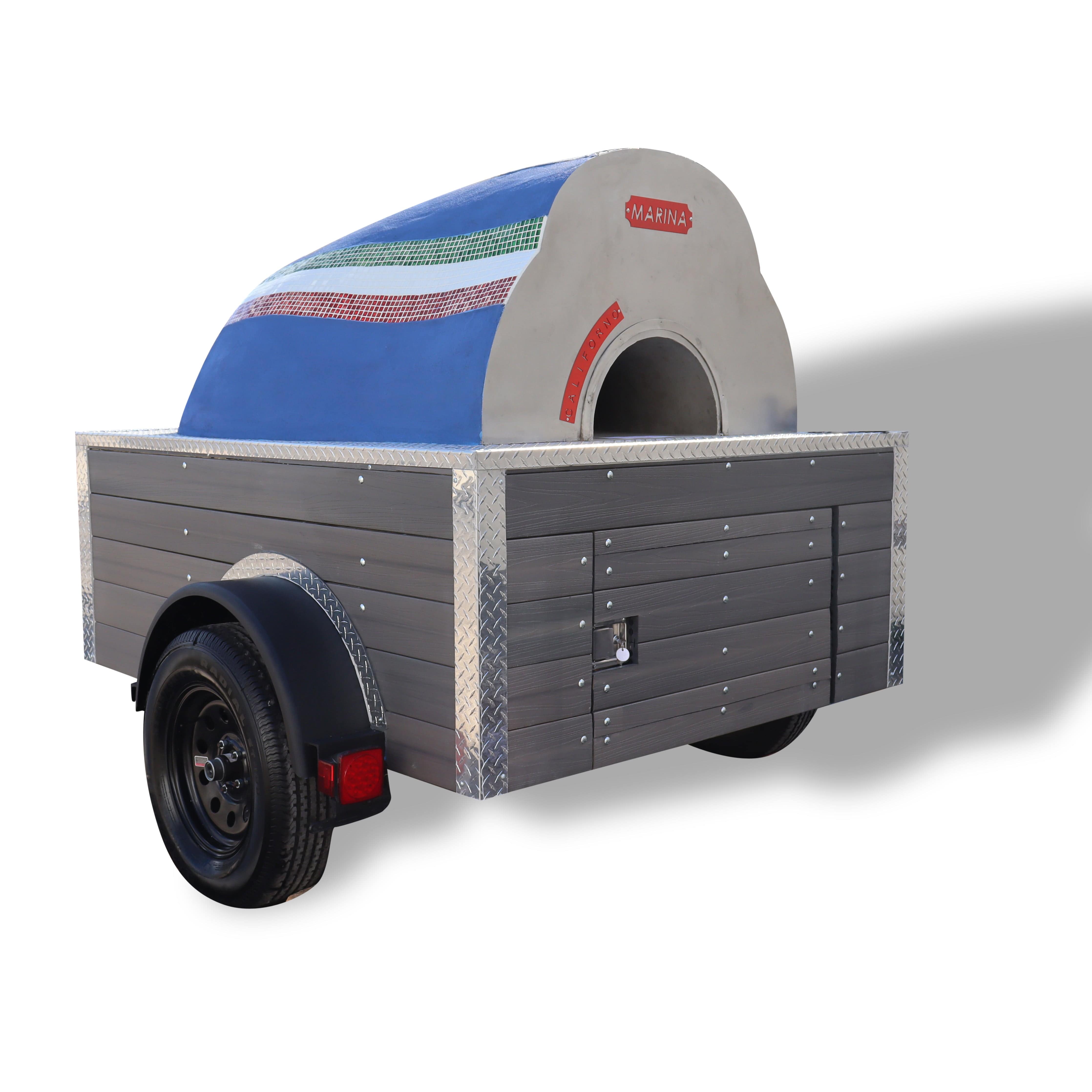 Portable Wood Fired Pizza Oven Trailer - Commercial & Outdoor Use for Catering, Events & Backyard Cooking