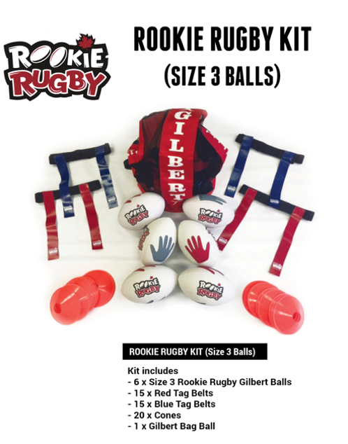 Rookie Rugby Kit Size 3 - Youth Rugby Starter Set for Kids - Perfect for Training, Matches & School Sports