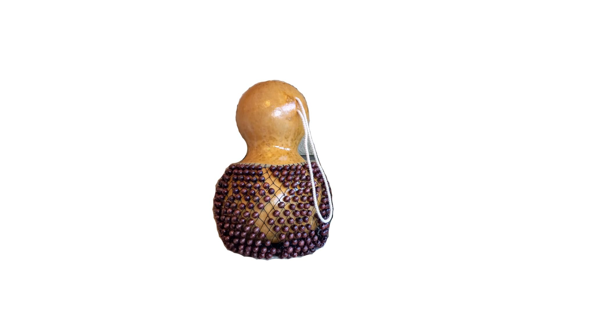 Handmade Brown Beaded Gourd Shekere - Authentic African Ewe Percussion Instrument for Musicians | Latin & World Music Accessory | Unique Birthday Gift for Music Lovers | Perfect for Live Performances, Music Therapy & Cultural Events