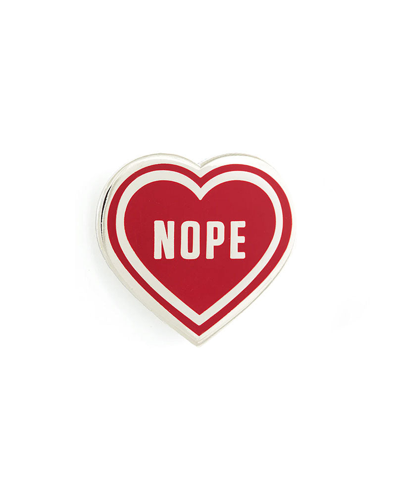 Nope Heart Lapel Pin - Stylish Anti-Love Brooch for Jackets, Bags & Denim - Perfect for Valentine's Day Protest & Alternative Fashion