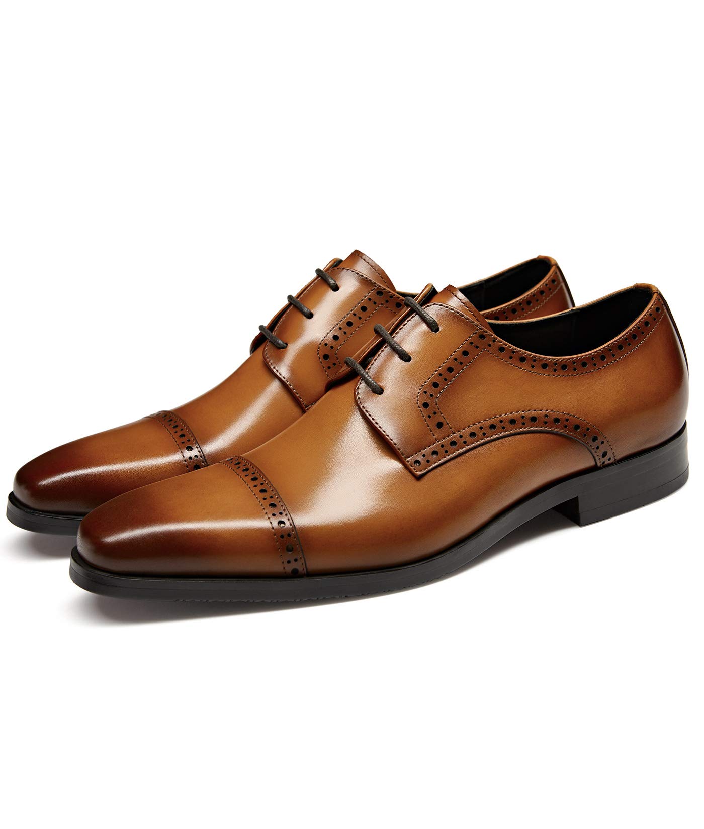 GIFENNSE Men's Classic Calfskin Leather Oxford Dress Shoes for Wedding, Business & Formal Occasions - Comfortable & Stylish Professional Footwear for Office, Parties & Special Events
