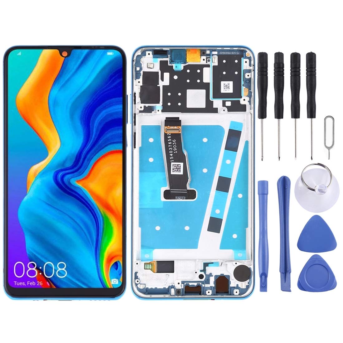 Huawei P30 Lite/Nova 4e LCD Screen Digitizer Full Assembly with Frame - Durable Replacement Repair Part (Blue) | Perfect for DIY Phone Screen Fix & Home Repairs