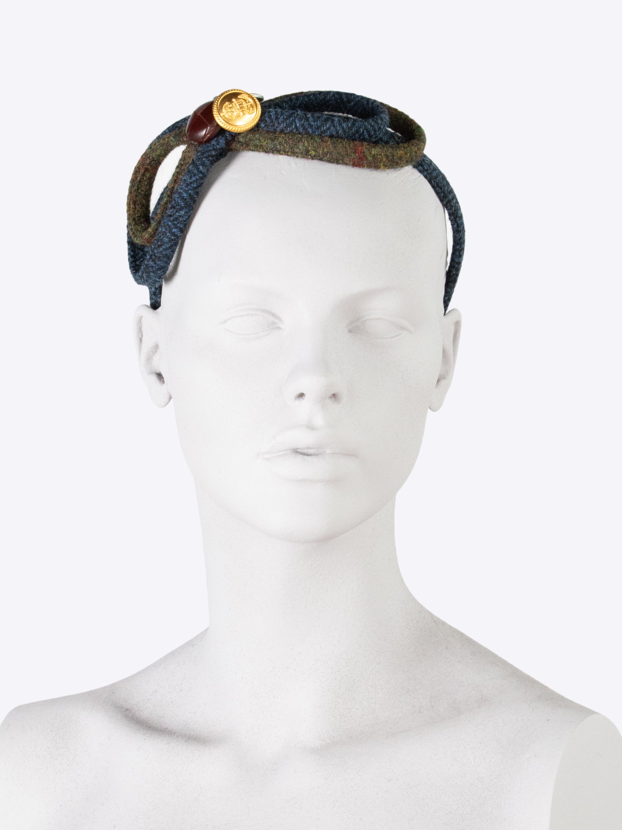 Figure 8 Headband - Navy Blue & Green Stretchy Hair Accessory for Women | Perfect for Workouts, Yoga & Everyday Style