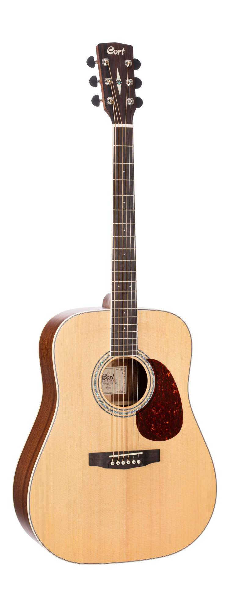 Cort Earth 100 NS Dreadnought Acoustic Guitar - Natural Finish, Spruce Top, Mahogany Back & Sides - Perfect for Beginners, Campfires & Live Performances