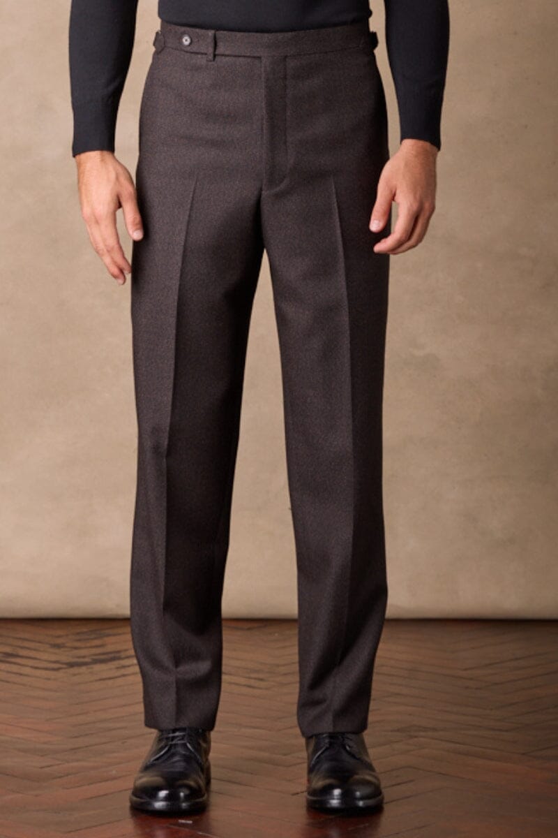 Como Wool Trousers for Men - Brown & Black Classic Dress Pants - Perfect for Office, Business Casual & Formal Occasions