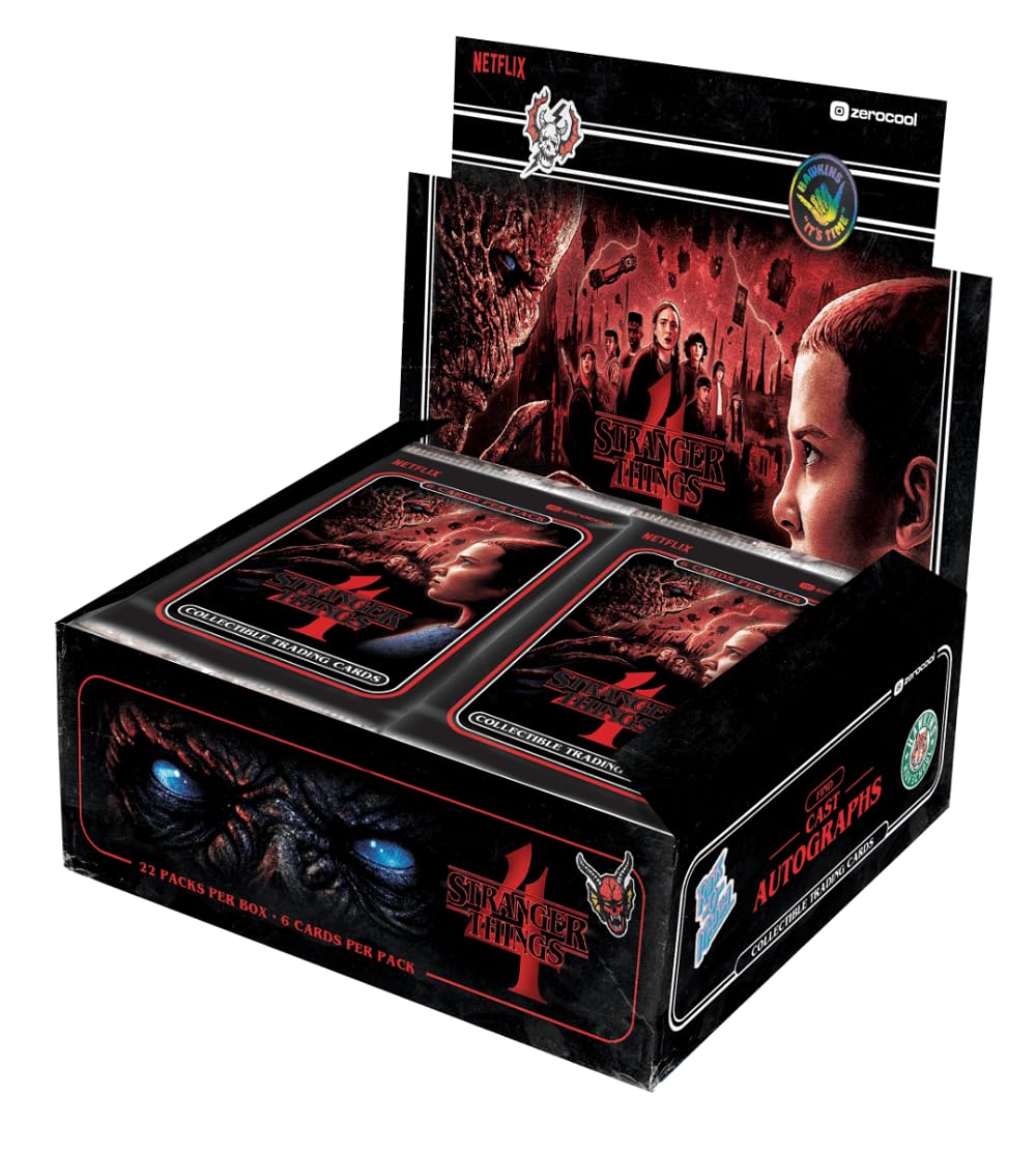 2023 Topps Stranger Things Series 4 Trading Card Hobby Box - 24 Packs, 8 Cards Each | Collectible TV Show Memorabilia for Fans & Card Collectors | Perfect for Gifts, Display, and Trading with Friends