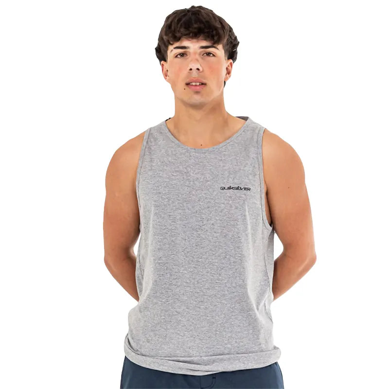 Quiksilver Men's Slub Muscle Tee - Soft Cotton Short Sleeve Shirt for Surfing, Gym & Casual Wear (Grey)