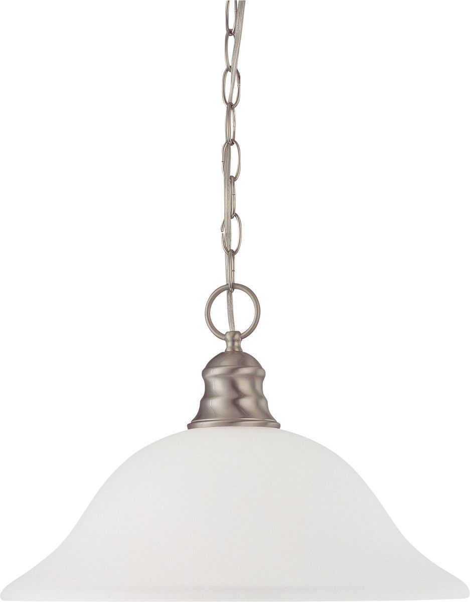 Nuvo Lighting 60 3308 Signature Collection Energy Star Certified GU24 Pendant Light - Brushed Nickel Finish Hanging Chandelier for Kitchen Island, Dining Room & Bedroom Lighting