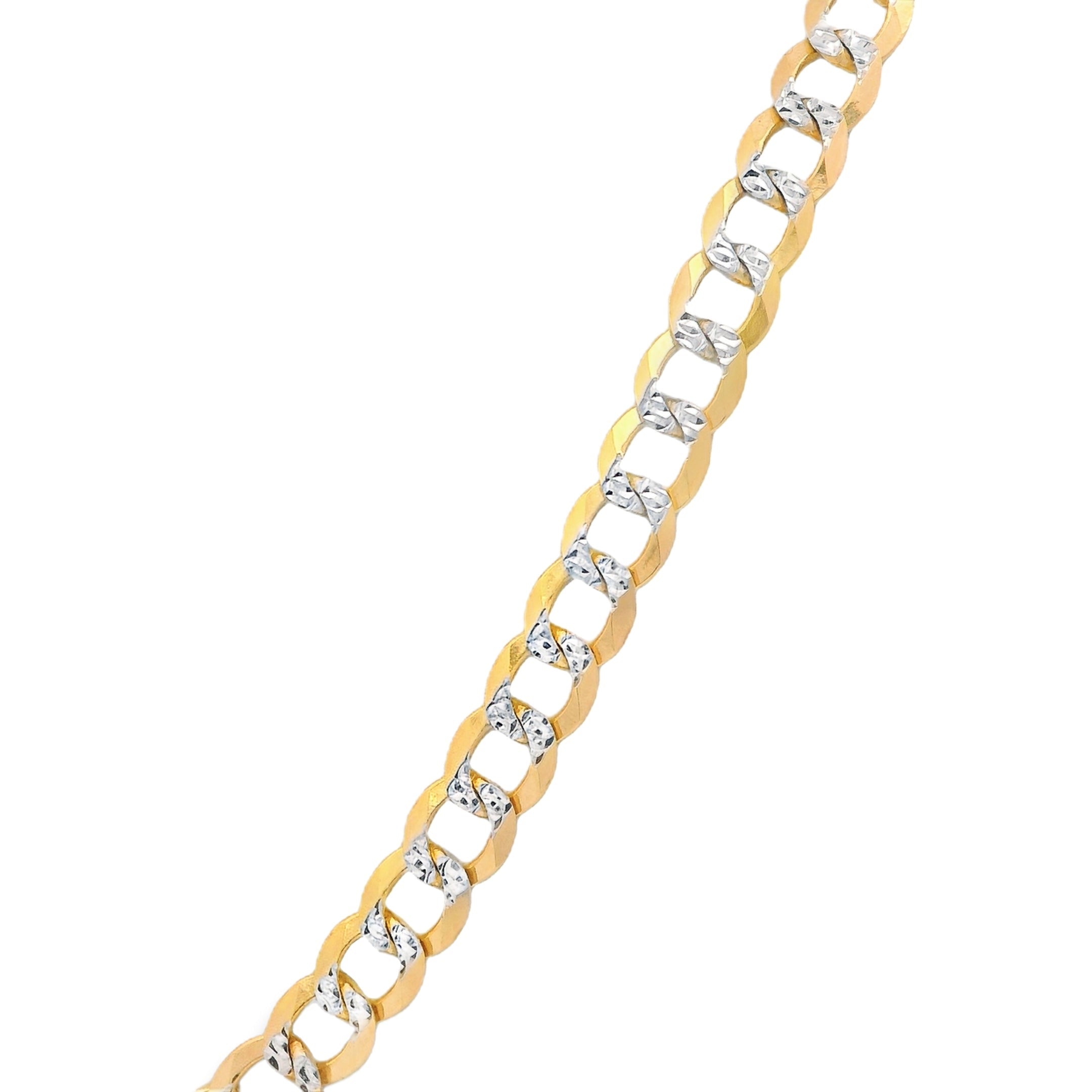14K Solid Gold Cuban Curb Chain Necklace - 4.5MM 20