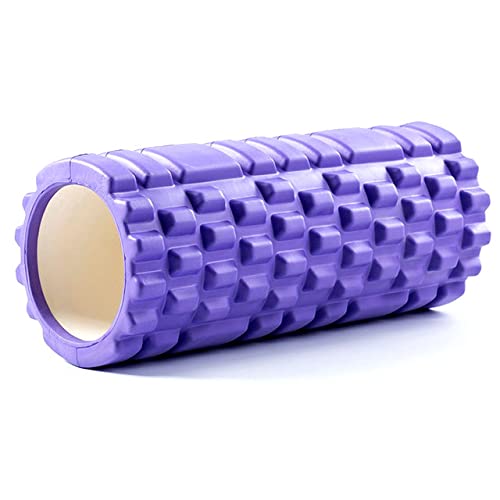 IRVY EVA Foam Massage Roller 13.0 x 5.5 Inch - Deep Tissue Muscle Recovery Tool for Back, Neck, Arms & Legs - Yoga, Fitness & Post-Workout Massager (Purple) - Perfect for Gym, Home & Physical Therapy Use