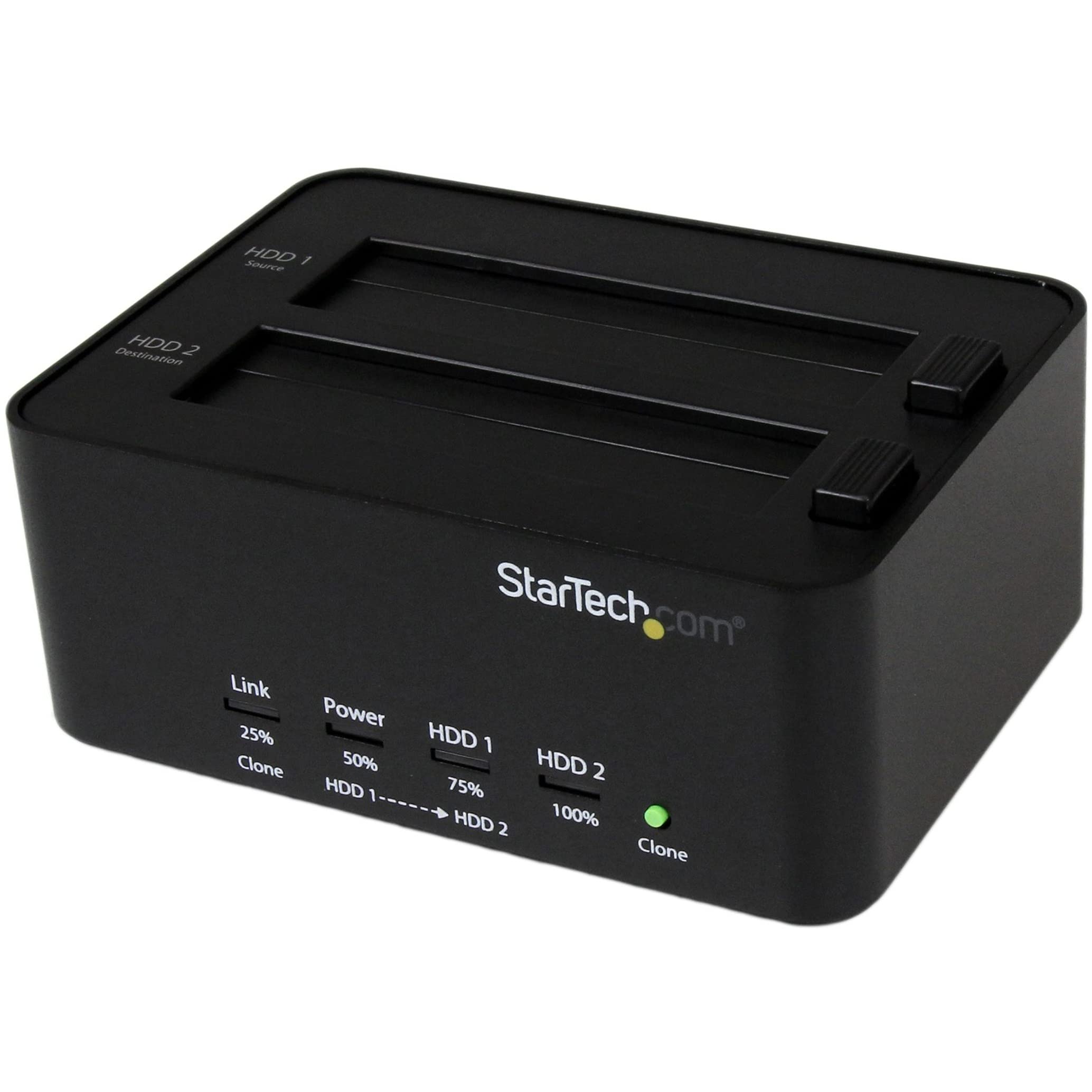 StarTech.com Dual Bay Hard Drive Duplicator & Eraser - Standalone SATA HDD/SSD Cloner Copier with USB 3.0 to SATA Docking Station - Hard Drive Duplicator & Sanitizer Dock (SATDOCK2REU3) - Perfect for Data Backup, IT Professionals & Secure Drive Wiping