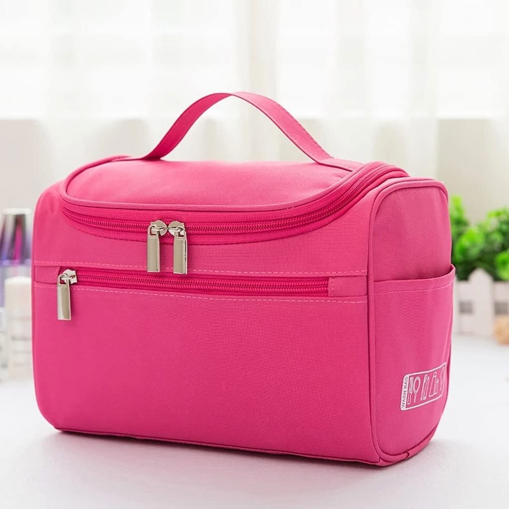 EODNSOFN Women's Cosmetic Bag - Large Waterproof Makeup Organizer for Travel, Professional Beautician Case with Multiple Compartments (Pink) - Perfect for Travel, Gym, Bathroom & Daily Makeup Storage