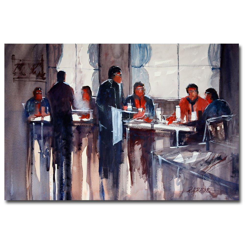 Business Lunch by Ryan Radke - 22x32 Inch Modern Office Canvas Wall Art - Perfect for Corporate Decor, Home Office & Conference Room Wall Decor
