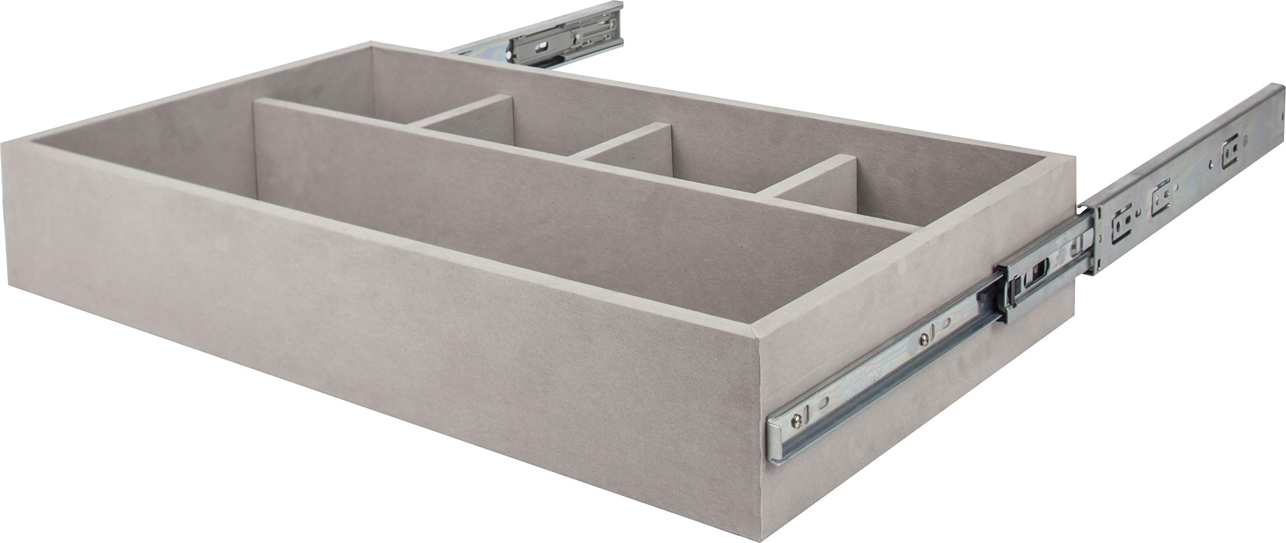 Hardware Resources JD1-24 5-Compartment Pull-Out Jewelry Organizer Drawer Insert - Gray | Jewelry Storage for Necklaces, Rings & Earrings | Perfect for Dressers, Closets & Vanity Tables