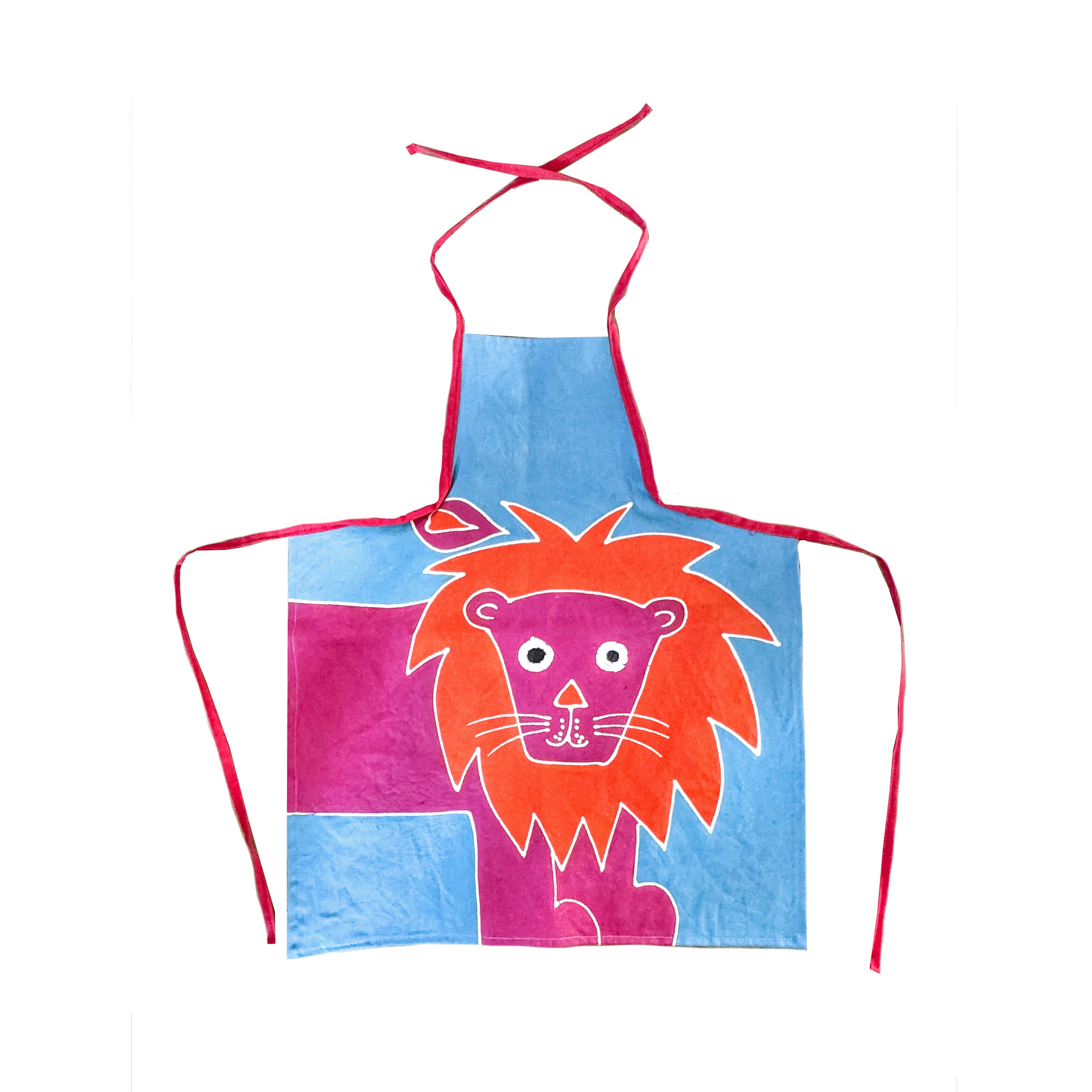 Kids' Lion Safari Apron - Fun & Durable Art Smock for Painting, Cooking & Play - Perfect for Creative Activities & Dress-Up