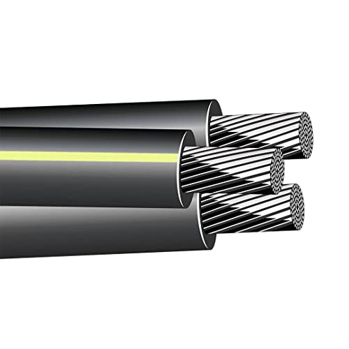 Premium 2-2-2 Triplex URD Aluminum Direct Burial Cable - 100FT, 100 AMP Underground Service Wire for Residential & Commercial Electrical Projects - Perfect for Outdoor Power Distribution, Landscape Lighting & Utility Connections
