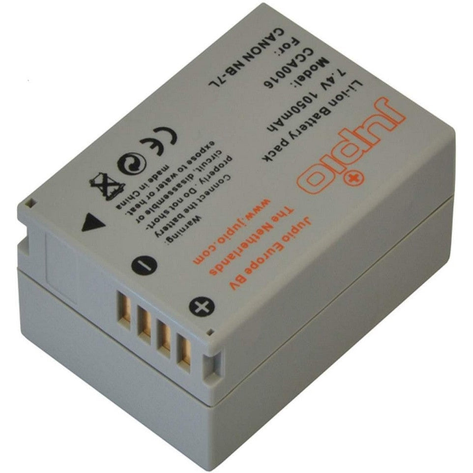 Jupio NB-7L Replacement Battery for Canon Cameras - 7.4V 1050mAh Li-ion - Perfect for Travel Photography & Vlogging
