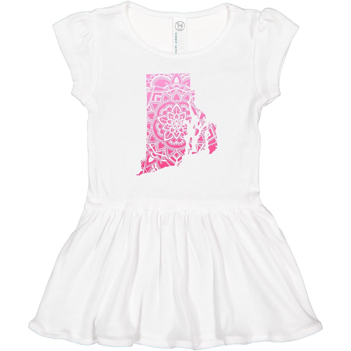 Inktastic Rhode Island Silhouette Mandala Print Toddler Dress - Cute & Comfortable Girls' Outfit for Playdates, Parties & Family Photos