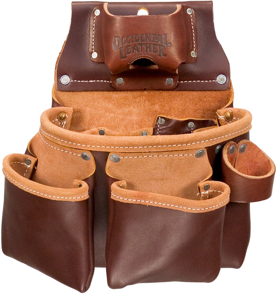 Occidental Leather 5018DB Professional 3-Pouch Tool Bag - Durable Construction for Electricians, Carpenters & Contractors - Perfect for Job Sites & DIY Projects