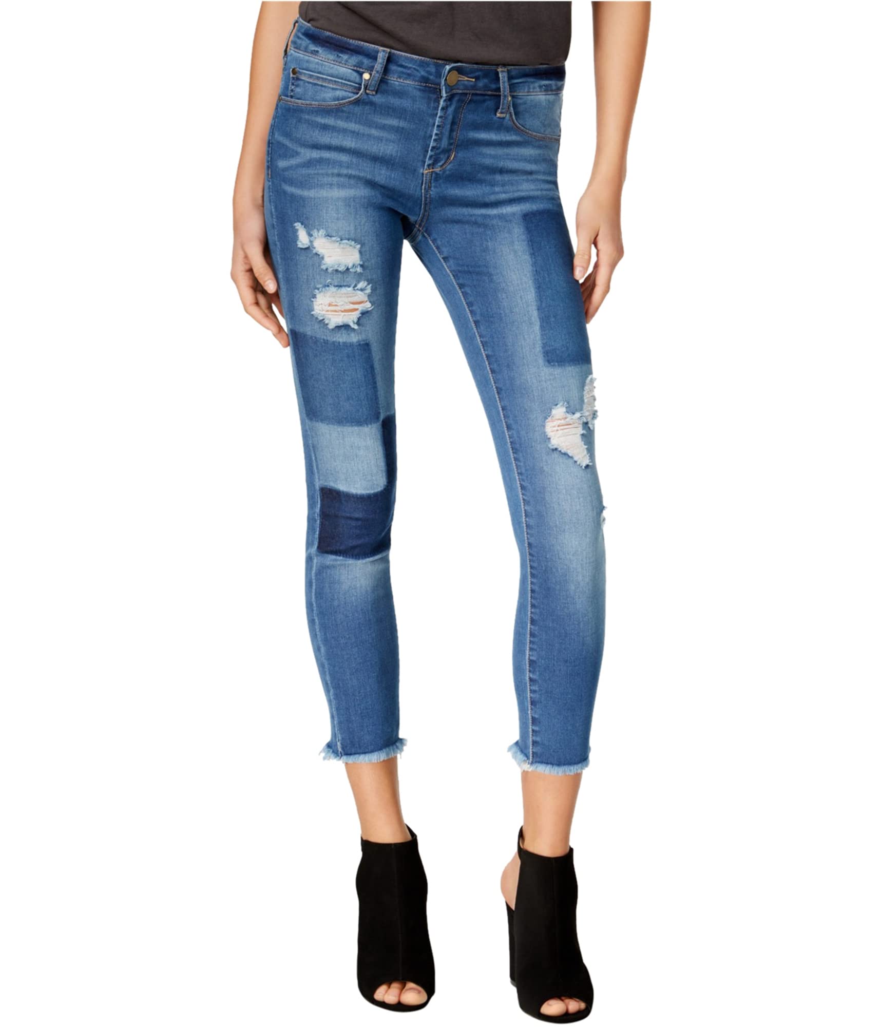 Articles of Society Women's Carly Cropped Jeans - High Waist Distressed Denim Pants for Casual Outfits & Street Style Fashion