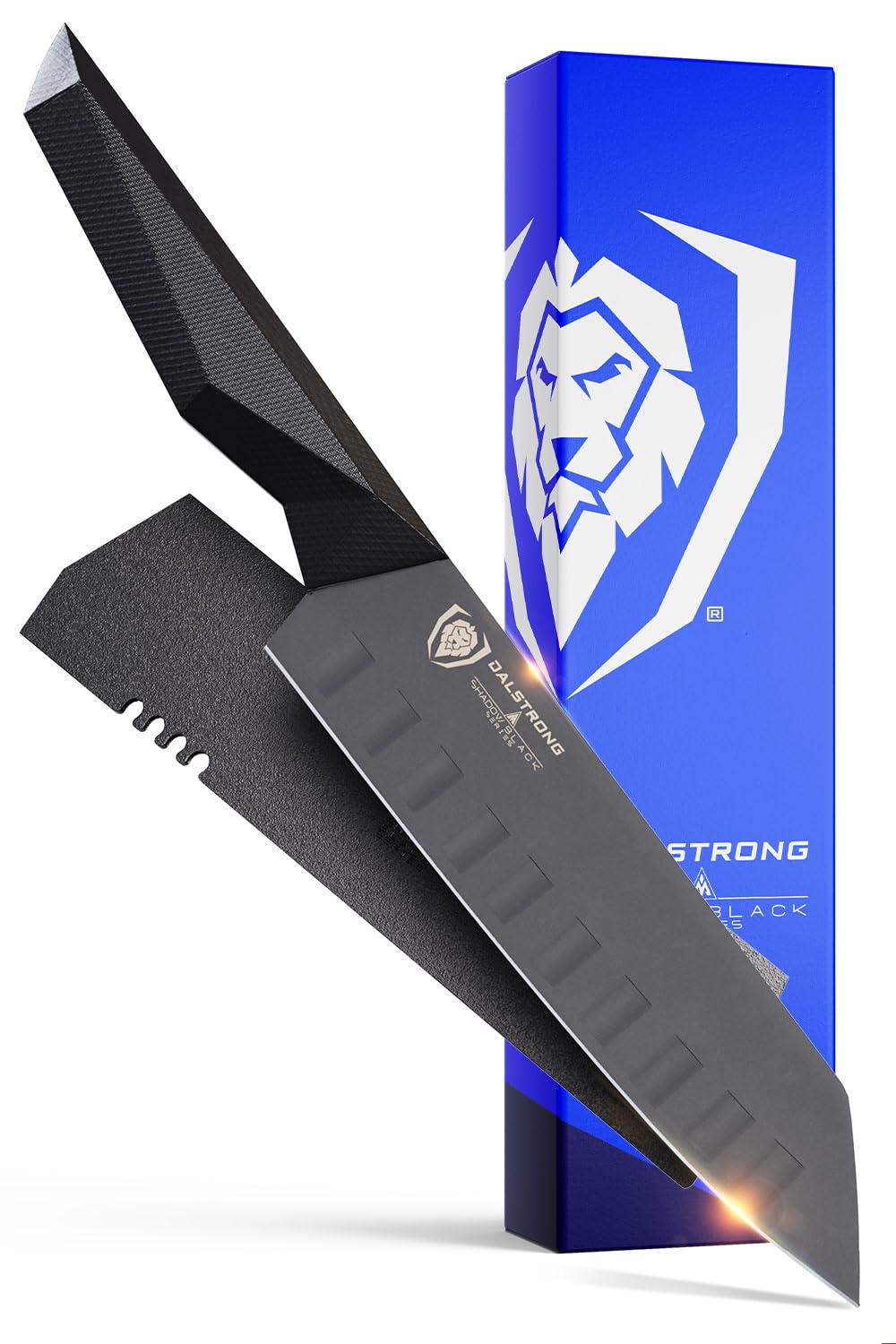 Dalstrong Santoku Knife 7 Inch - Shadow Black Series - Razor Sharp Japanese Kitchen Knife with Black Titanium Nitride Coating - High Carbon 7CR17MOV-X Vacuum Treated Steel - Includes Sheath - Perfect for Chopping Vegetables & Slicing Meat - NSF Certified Professional Chef Knife