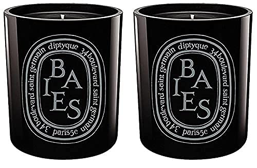 Diptyque Black Baies Scented Candle Set - 10.2 oz (2 Pack) | Premium Home Fragrance for Living Room, Bedroom & Bathroom | Luxury Soy Wax Candles for Relaxation & Aromatherapy