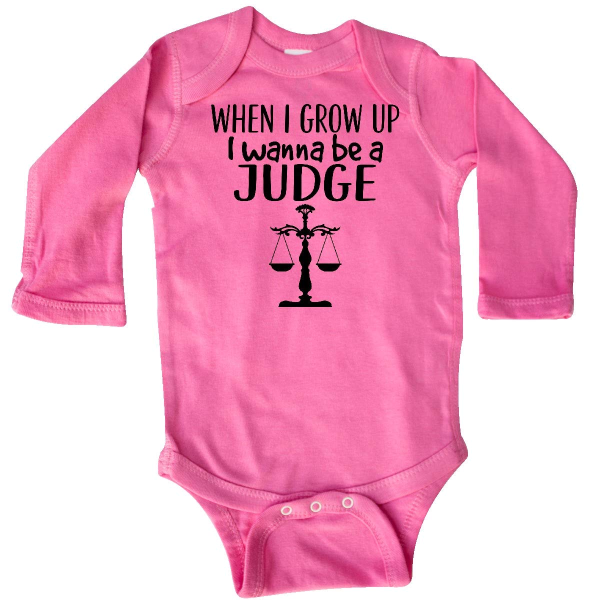 Inktastic Future Judge Law Scale Long Sleeve Baby Bodysuit - Perfect for Courtroom Visits, Lawyer-Themed Parties & Cute Photoshoots