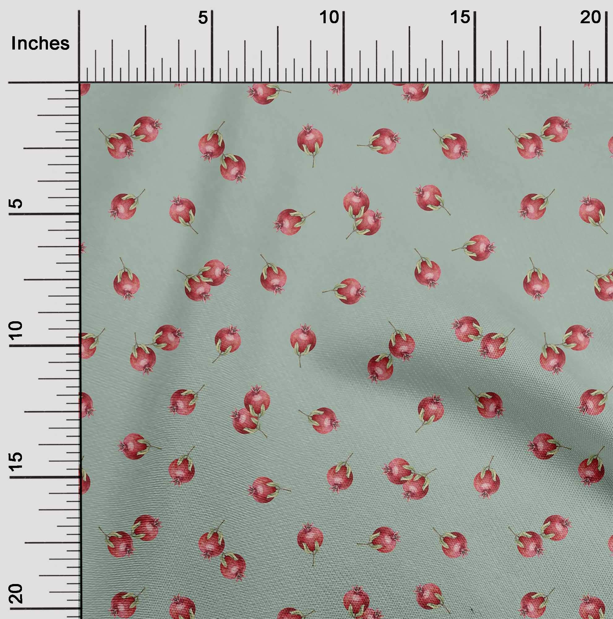 oneOone Viscose Jersey Fabric - Pomegranate Fruit Print Decor Fabric - 60 Inch Wide Soft Knit Material for DIY Dresses, Curtains & Home Decor Projects