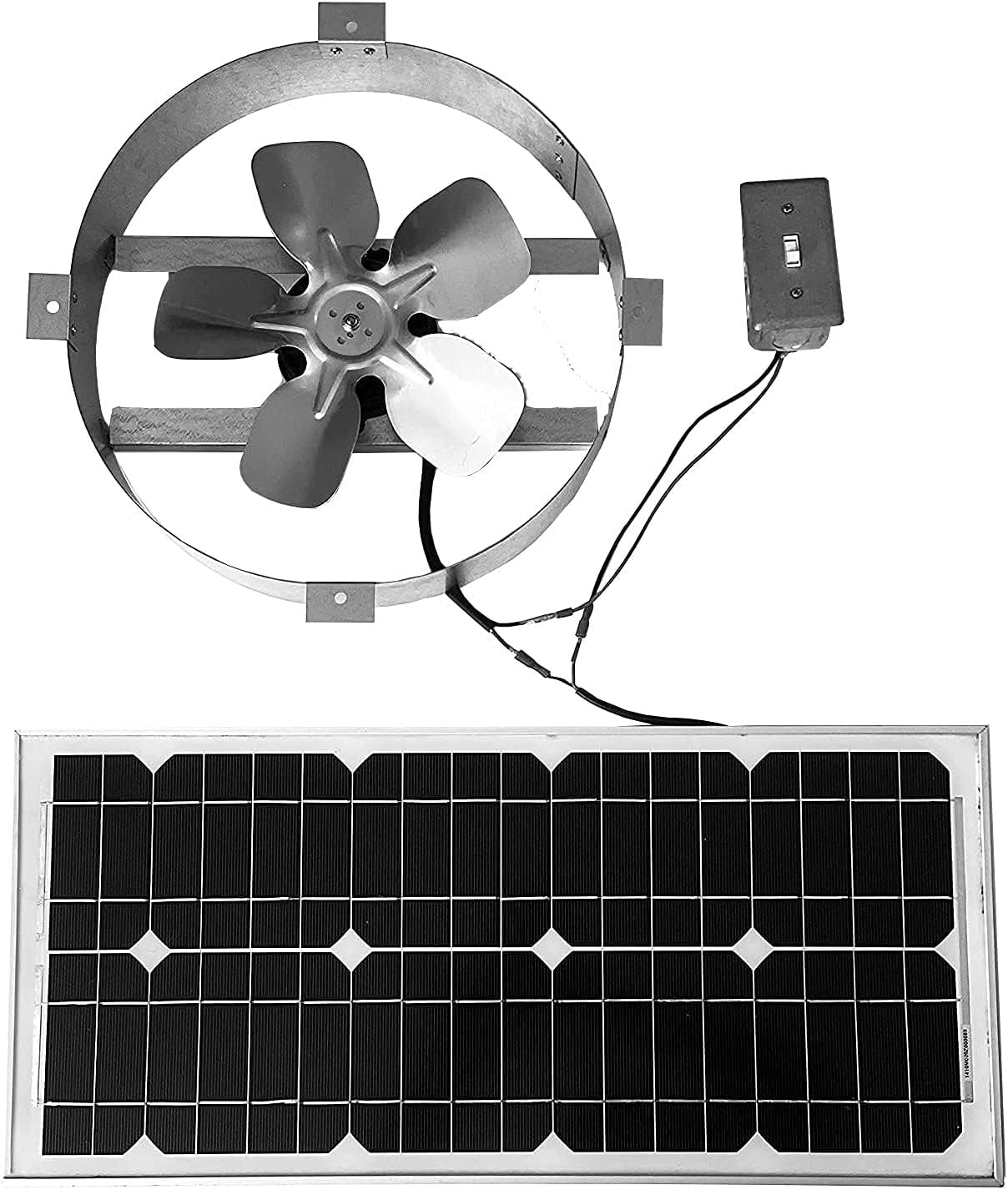 Amtrak Solar 50-Watt Roof & Attic Ventilation Fan - Quiet Cooling for House, Garage, RV, Boat - Waterproof & Plug & Play with On/Off Switch - Perfect for Summer Heat Relief & Energy Savings